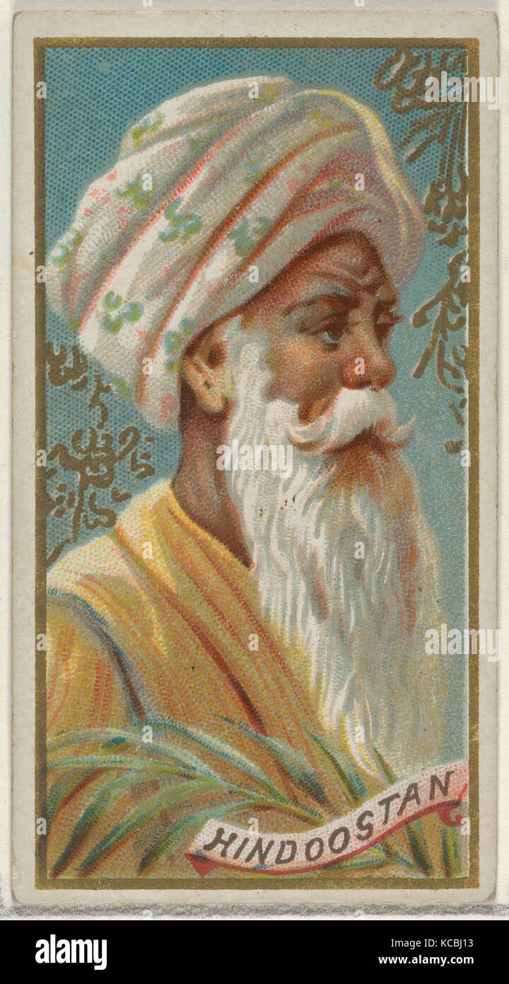 Hindoostan, from the Types of All Nations series (N24) for Allen & Ginter Cigarettes, 1889 Stock Photo