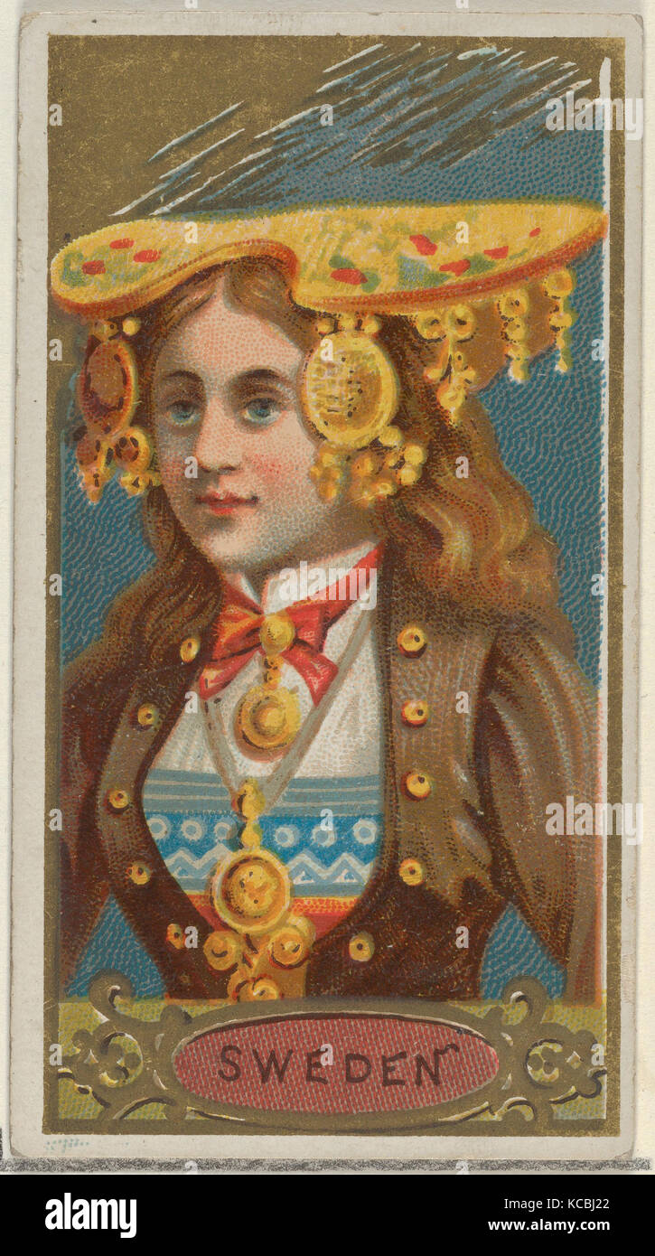 Sweden, from the Types of All Nations series (N24) for Allen & Ginter Cigarettes, 1889 Stock Photo