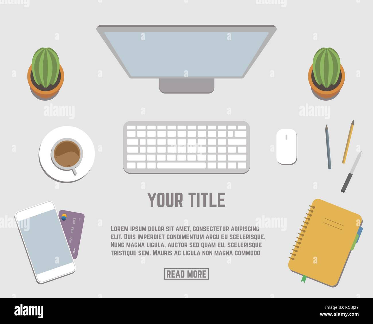 Flat vector design of modern business office and workspace Stock Vector ...