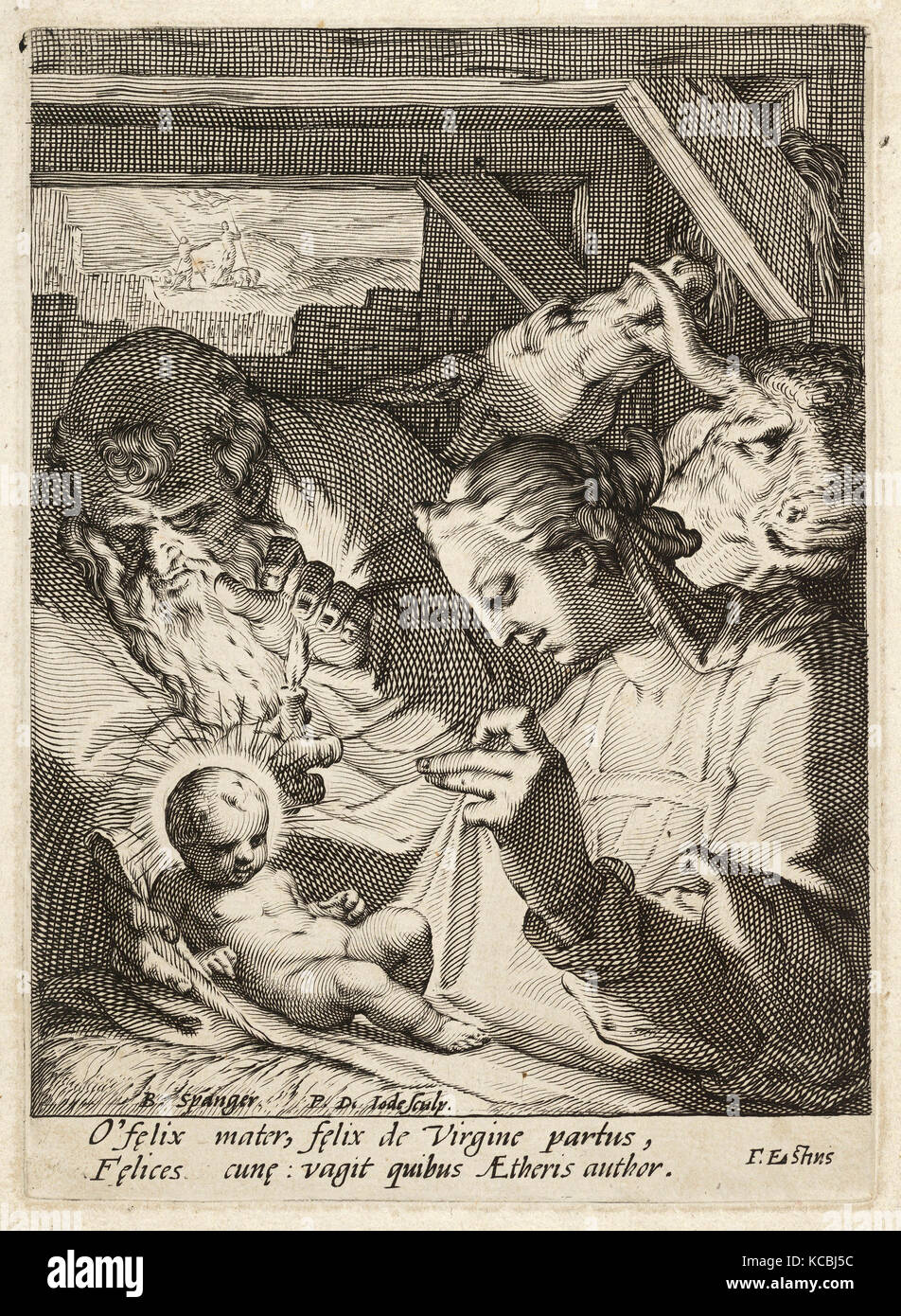 Drawings and Prints, Print, The Nativity, Artist, After, Pieter de Jode I, Bartholomeus Spranger, Netherlandish, Antwerp 1570 Stock Photo