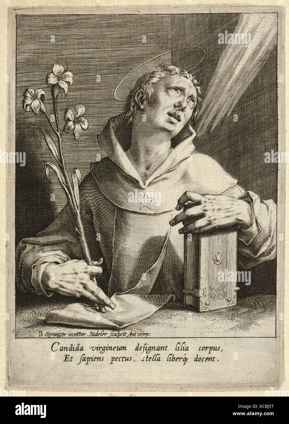 Drawings and Prints, Print, Saint Dominic, Artist, After, Johann Sadeler I, Bartholomeus Spranger, Netherlandish, Brussels 1550 Stock Photo