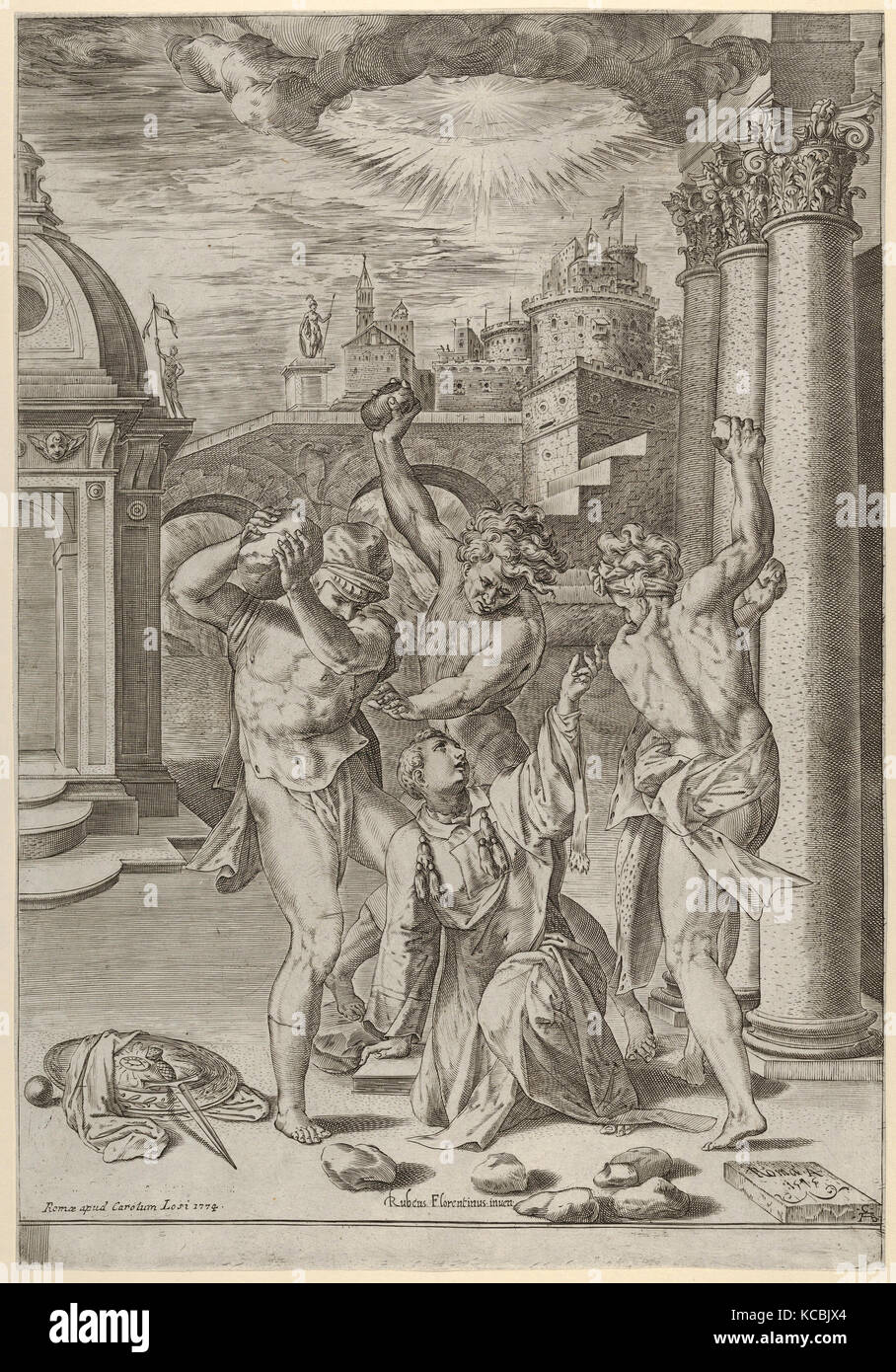 Drawings and Prints, Print, The Stoning of Saint Stephen, Artist, Publisher, Artist, After, Cherubino Alberti (Zaccaria Mattia Stock Photo