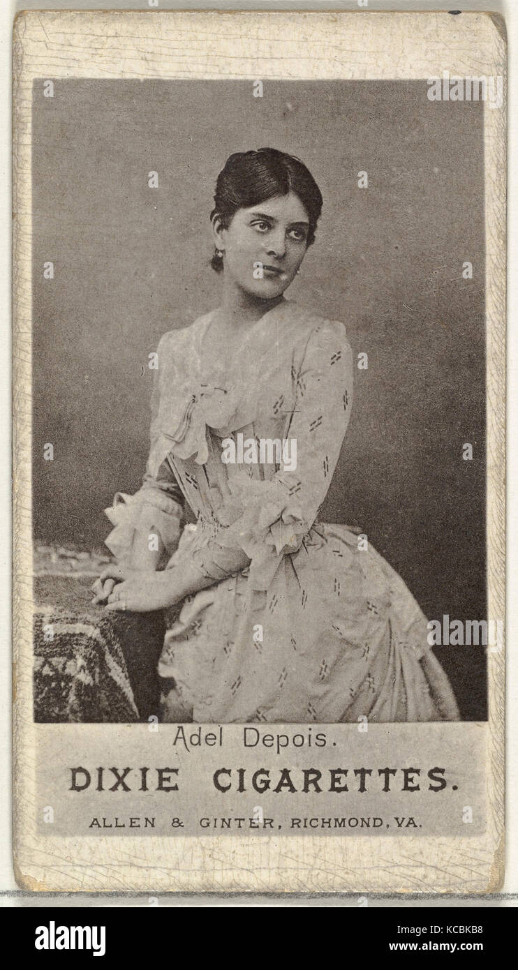 Adel Depois, from the Actresses series (N67) promoting Dixie Cigarettes for Allen & Ginter brand tobacco products, ca. 1888 Stock Photo