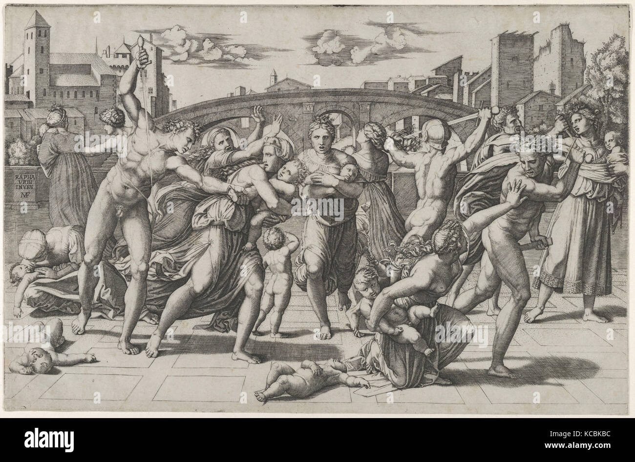 The Massacre of the Innocents, Marcantonio Raimondi, ca. 1512–13 Stock Photo