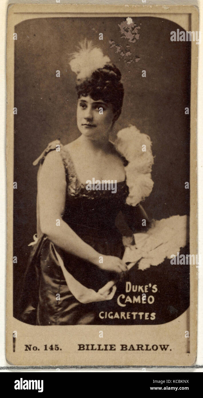 Card Number 145, Billie Barlow, from the Actors and Actresses series (N145-4) issued by Duke Sons & Co Stock Photo