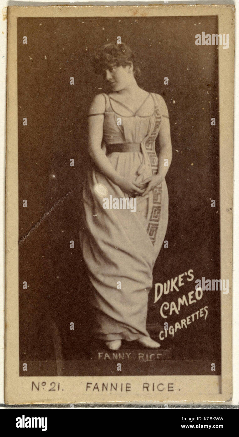 Drawings and Prints, Photograph, Card Number 21, Fannie Rice, from the Actors and Actresses series issued by Duke Sons & Co Stock Photo