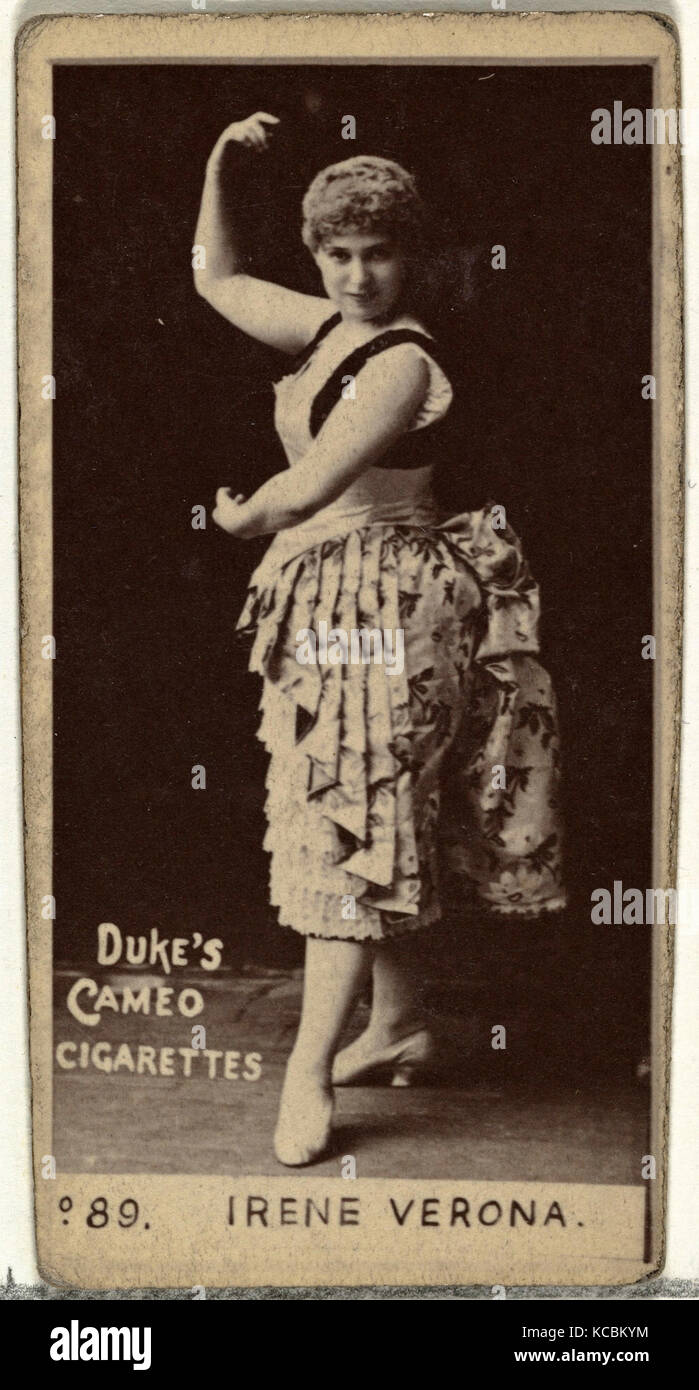 Drawings and Prints, Photograph, Card Number 89, Irene Verona, from the Actors and Actresses series issued by Duke Sons & Co Stock Photo