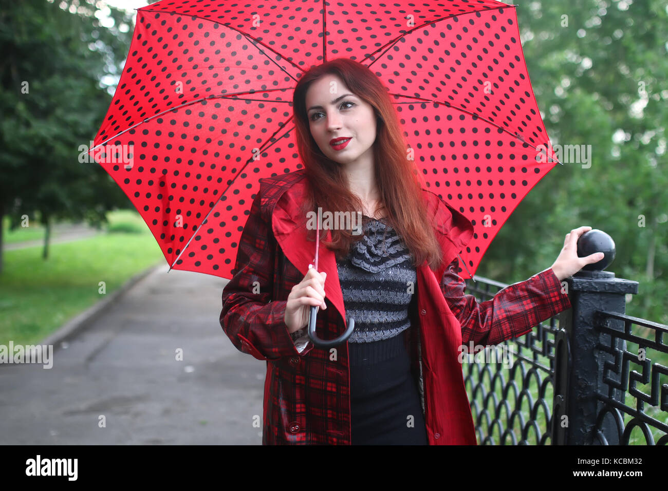 woman in raincoat
