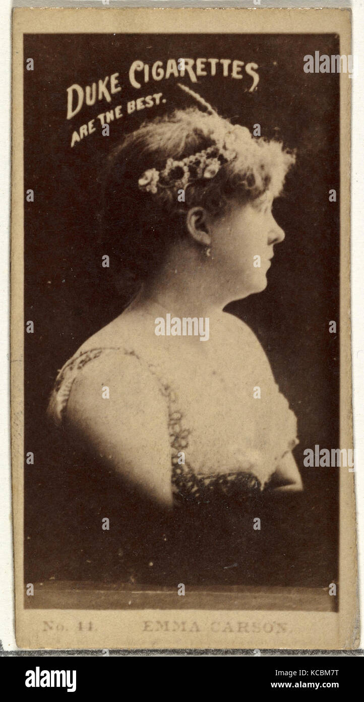 Drawings and Prints, Photograph, Card Number 14, Emma Carson, from the Actors and Actresses series issued by Duke Sons & Co Stock Photo