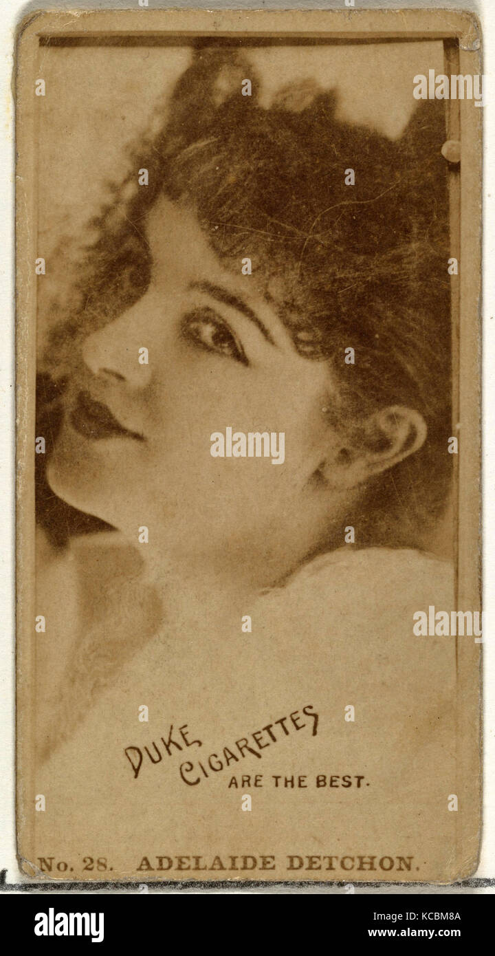 Drawings and Prints, Photograph, Card Number 28, Adelaide Detchon, from the Actors and Actresses series issued by Duke Sons Stock Photo
