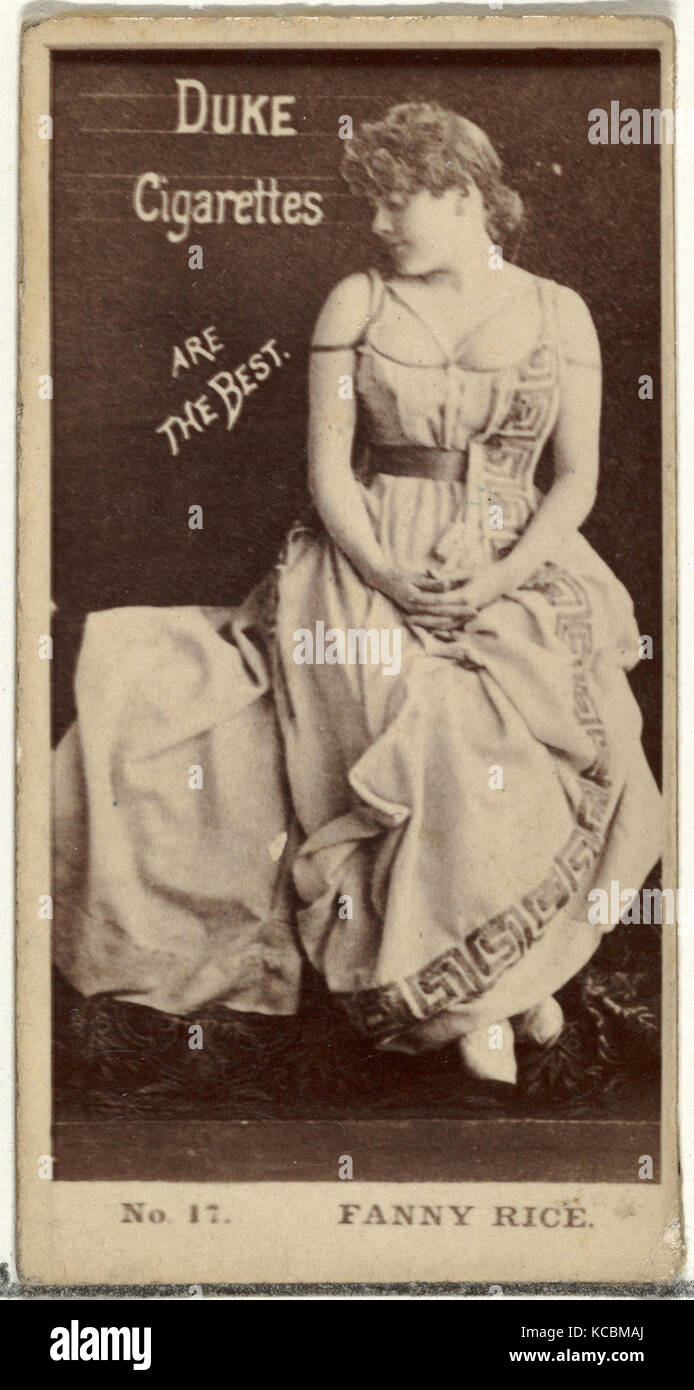 Drawings and Prints, Photograph, Card Number 17, Fanny Rice, from the Actors and Actresses series issued by Duke Sons & Co Stock Photo