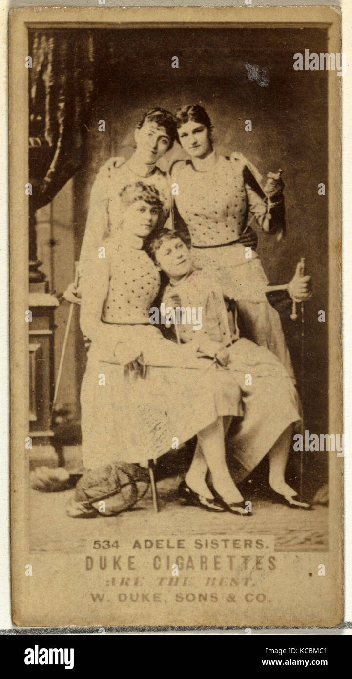 Drawings and Prints, Photograph, Card Number 534, Adele Sisters, from the Actors and Actresses series issued by Duke Sons & Co Stock Photo