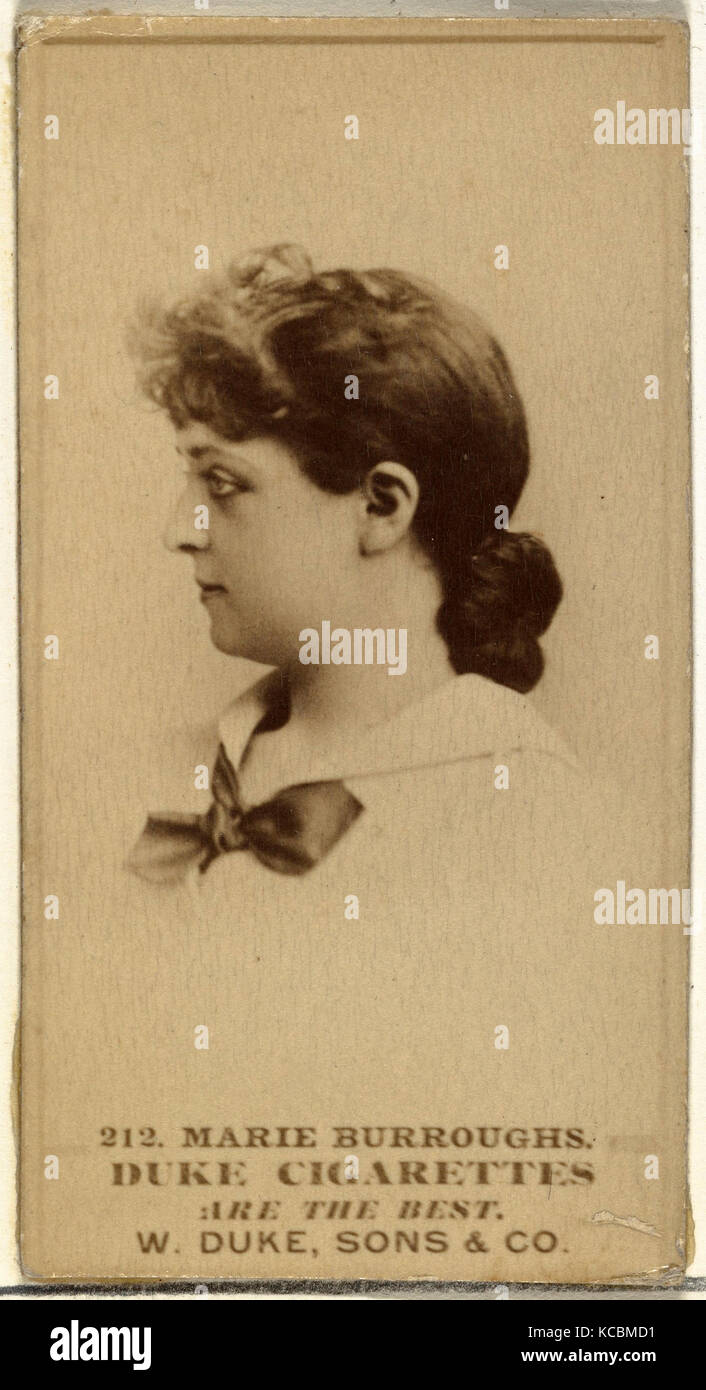 Drawings and Prints, Photograph, Card Number 212, Marie Burroughs, from the Actors and Actresses series issued by Duke Sons Stock Photo