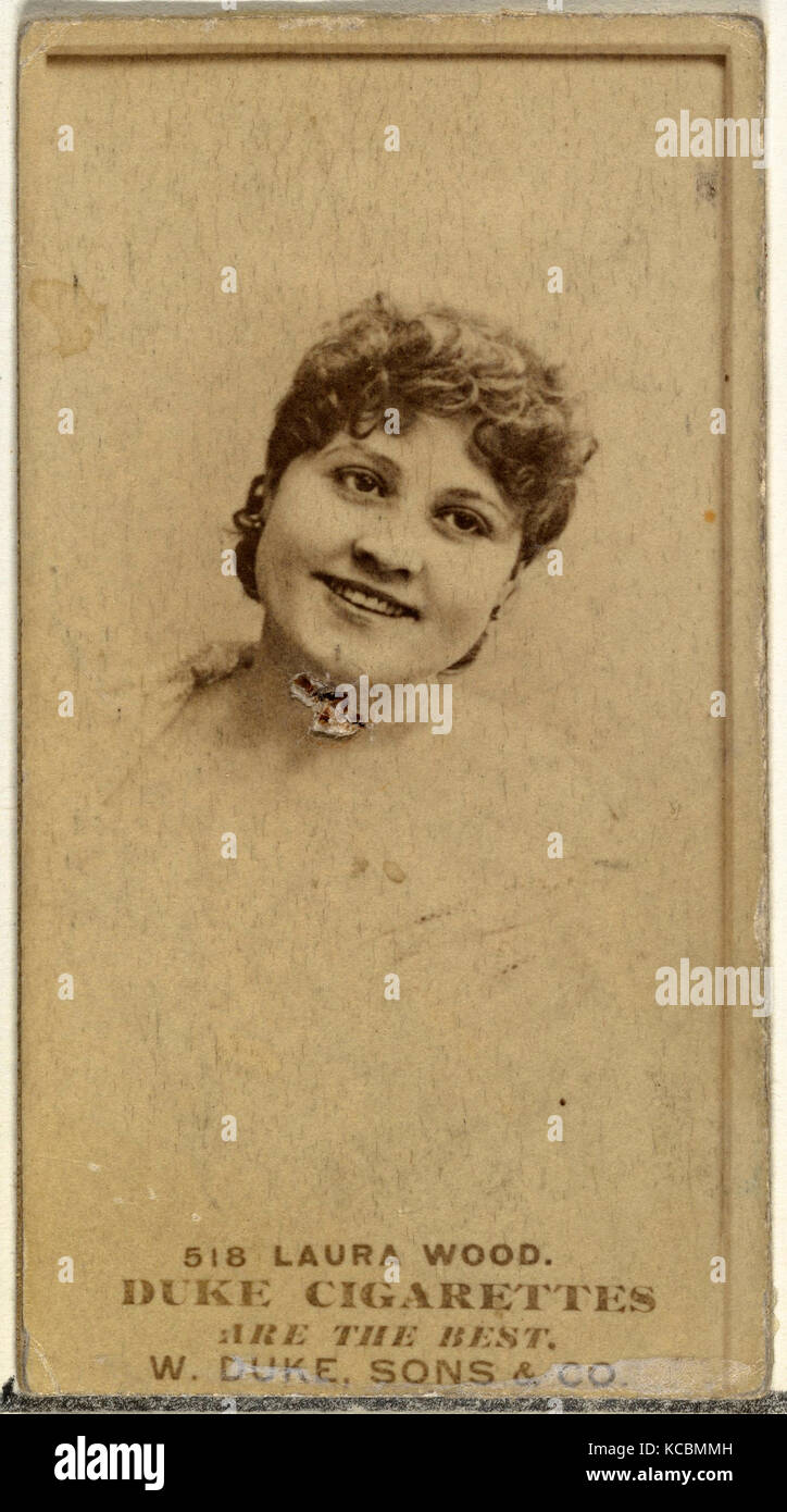 Drawings and Prints, Photograph, Card Number 518, Laura Wood, from the Actors and Actresses series issued by Duke Sons & Co. to Stock Photo