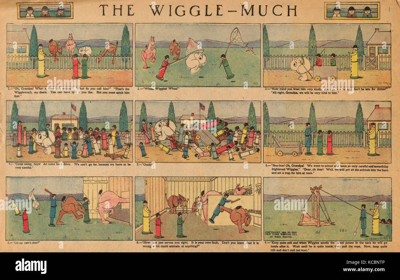 Drawings and Prints, Print, The Wiggle Much Comic Strip, No. 1 (published in The New York Herald, March 20, 1910), Artist Stock Photo