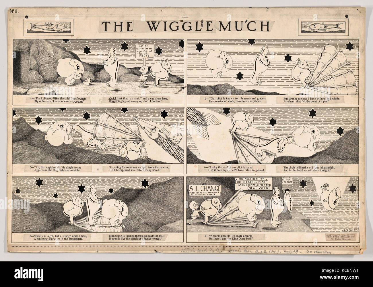 Drawings and Prints, Drawing, Dummy for The Wiggle Much Comic Strip, Number 11 (published by The New York Herald, May 29, 1910 Stock Photo