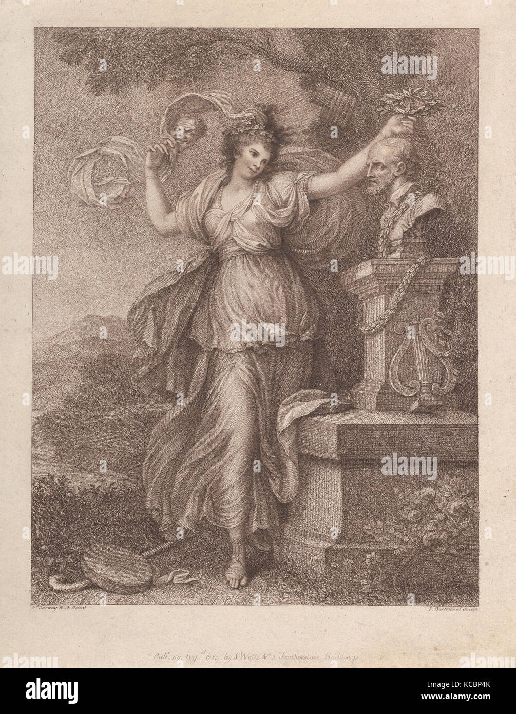 Mrs. Abington as Thalia, After Richard Cosway, August 20, 1783 Stock Photo