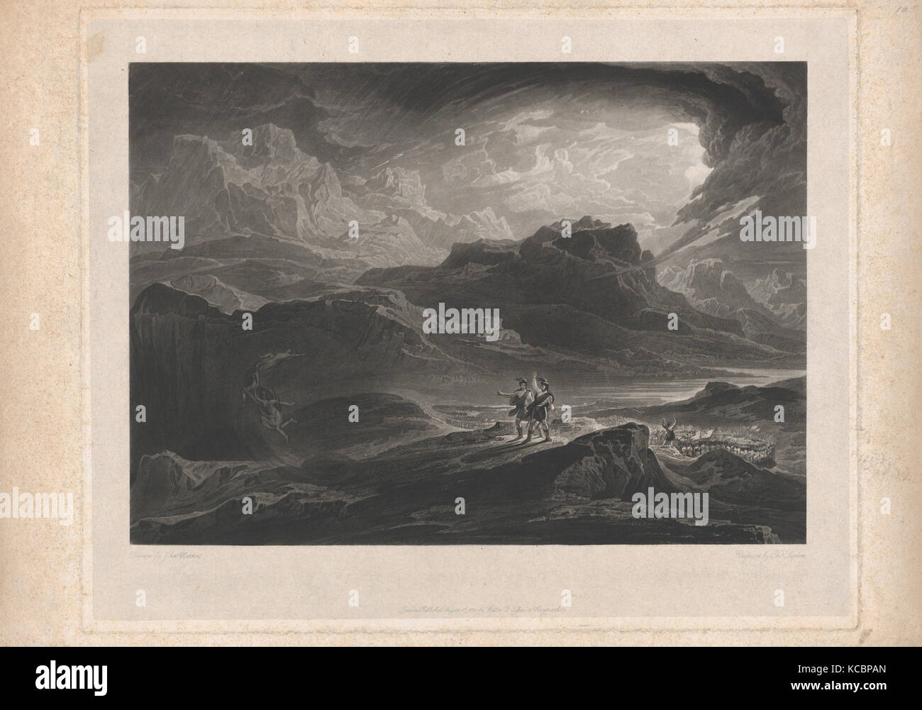 Macbeth, 1828, Mezzotint, Image: 9 7/8 x 13 15/16 in. (25.1 x 35.4 cm), Prints, After John Martin (British, Haydon Bridge Stock Photo