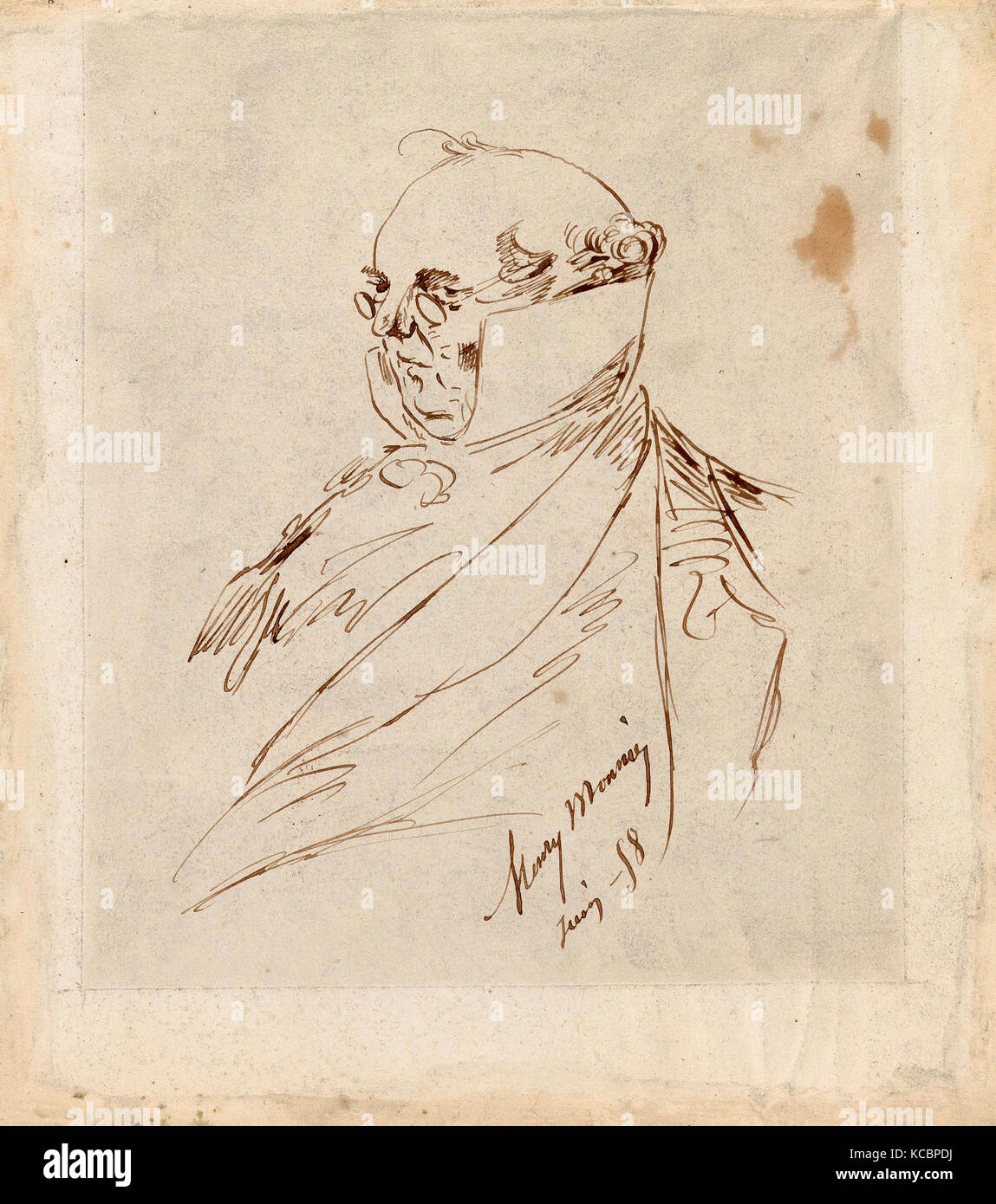 Drawings and Prints, Drawing, SelfPortrait as Monsieur Prudhomme, Artist, HenryBonaventure