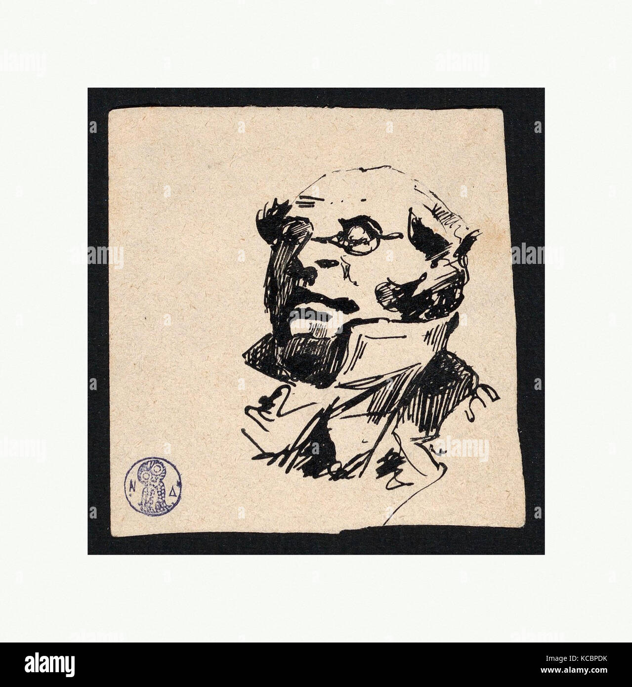 Drawings and Prints, Drawing, SelfPortrait as Monsieur Prudhomme, Artist, HenryBonaventure