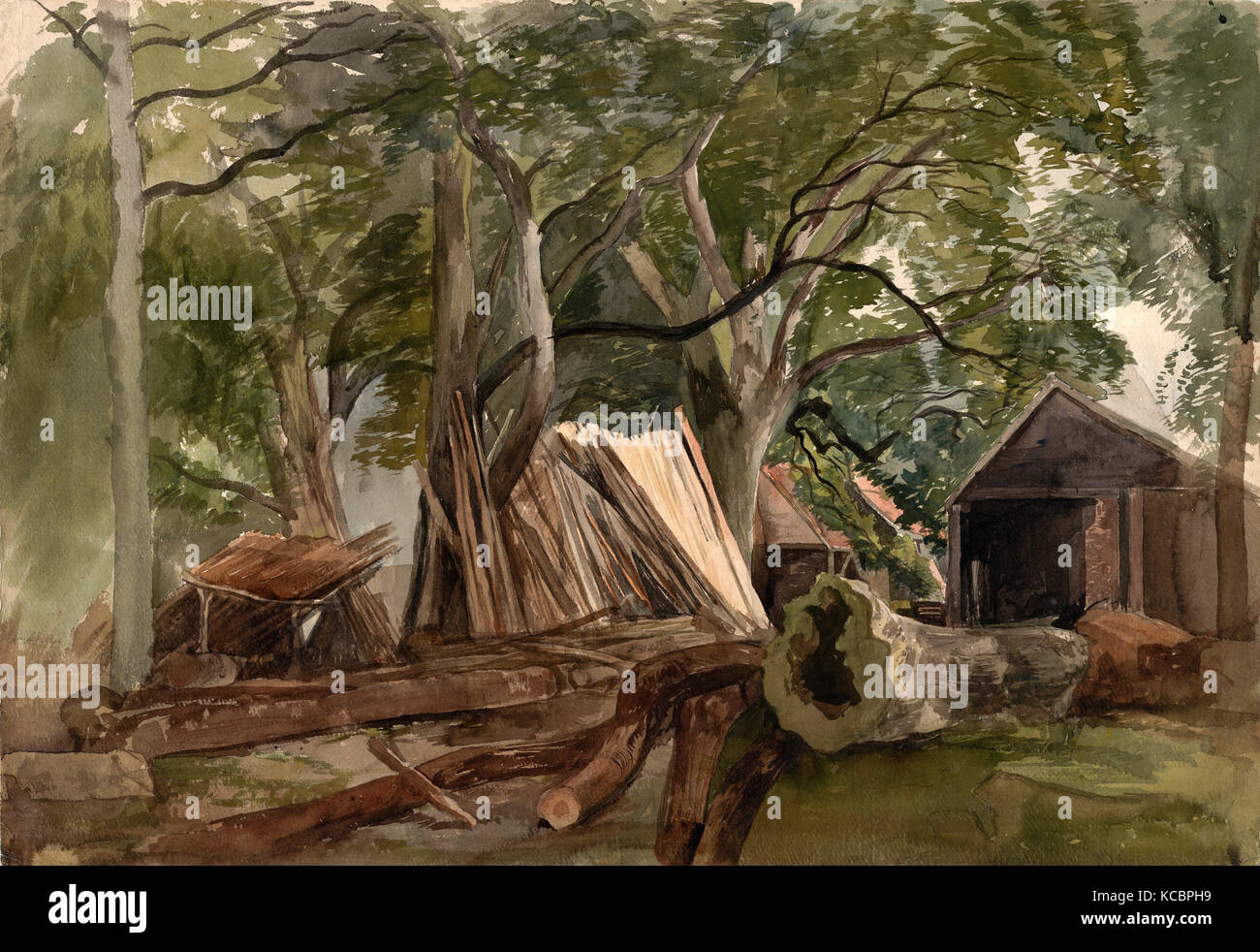 Drawings and Prints, Drawing, Clearing with a Lumber Mill, Artist, John