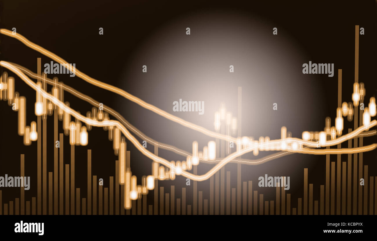 Index graph of stock market financial indicator analysis on LED ...