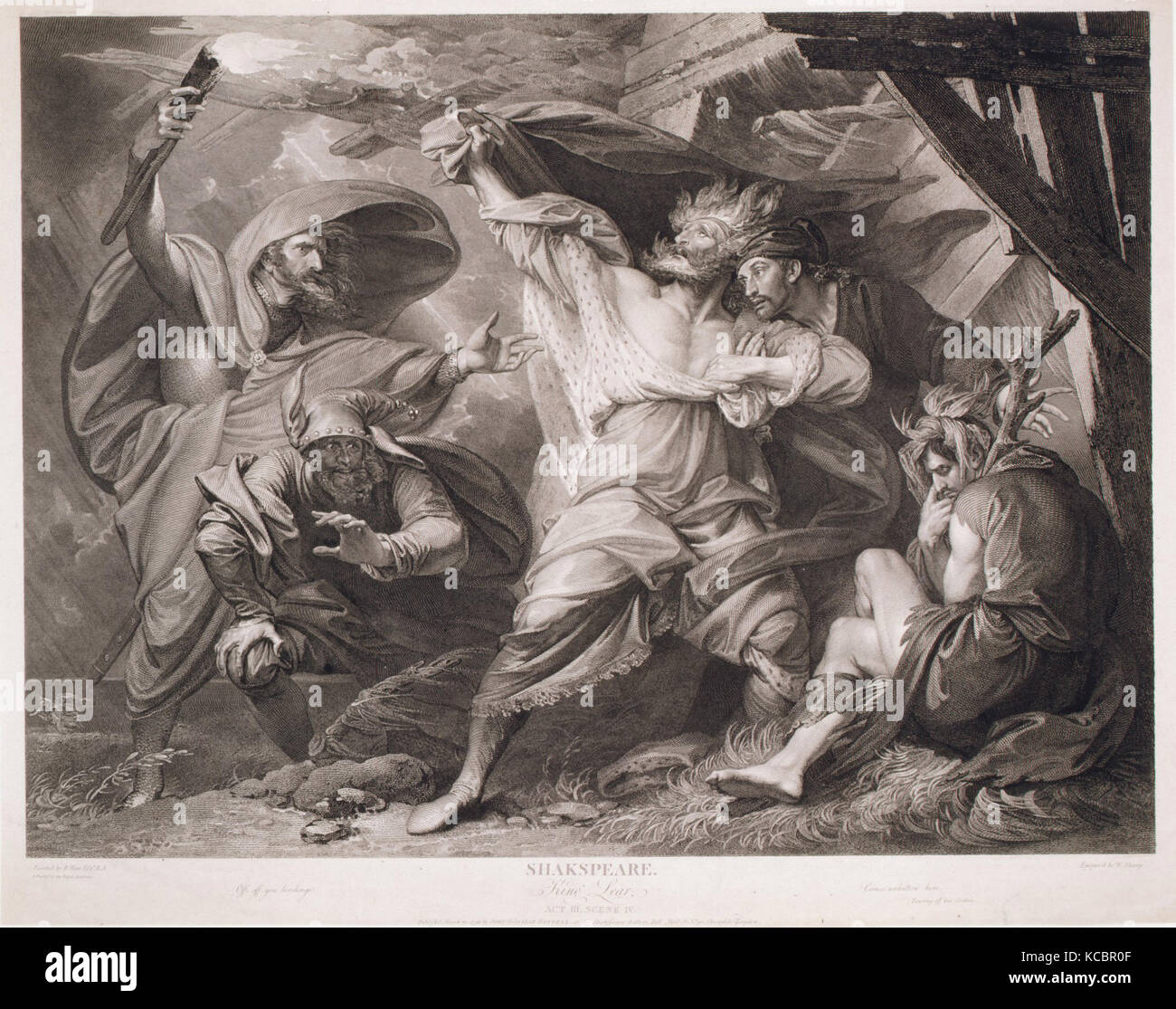 'Off, off, you lendings–Come unbutton here' (Shakespeare, King Lear, Act 3, Scene 4), William Sharp, 1793 Stock Photo