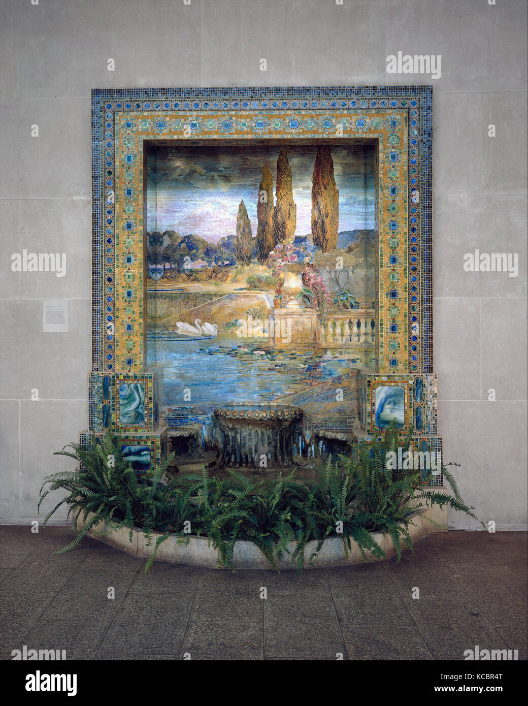 Fountain base for mosaic wall mural, Tiffany Studios, ca. 1905–15 Stock Photo