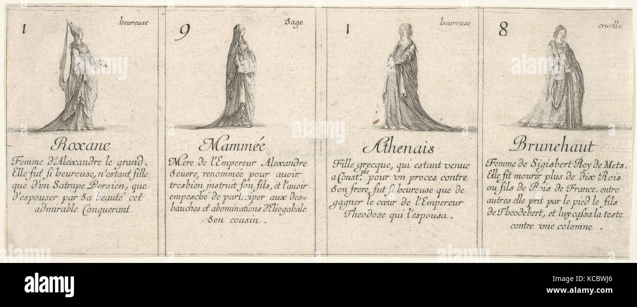 Roxane, Mammée, Athenais, and Brunehaut, from 'The game of queens' (Le