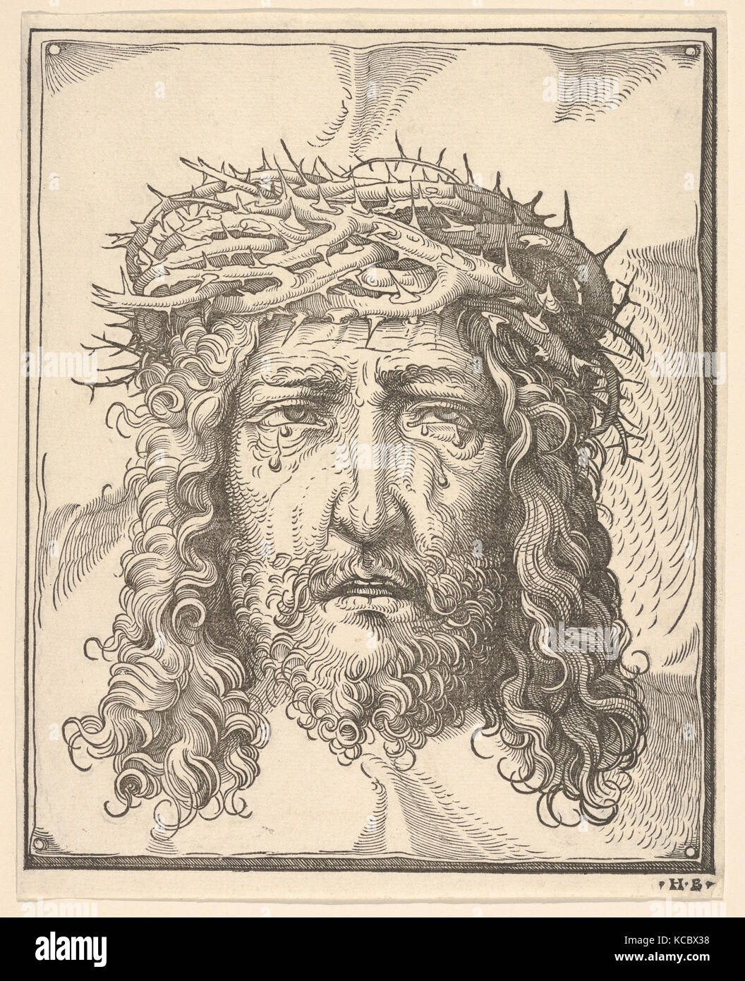 The Head of Christ Crowned with Thorns, Hans Burgkmair Stock Photo