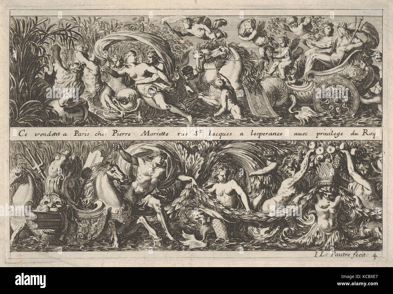 Two Designs For Frieze Decorations With Sea Creatures Of Which