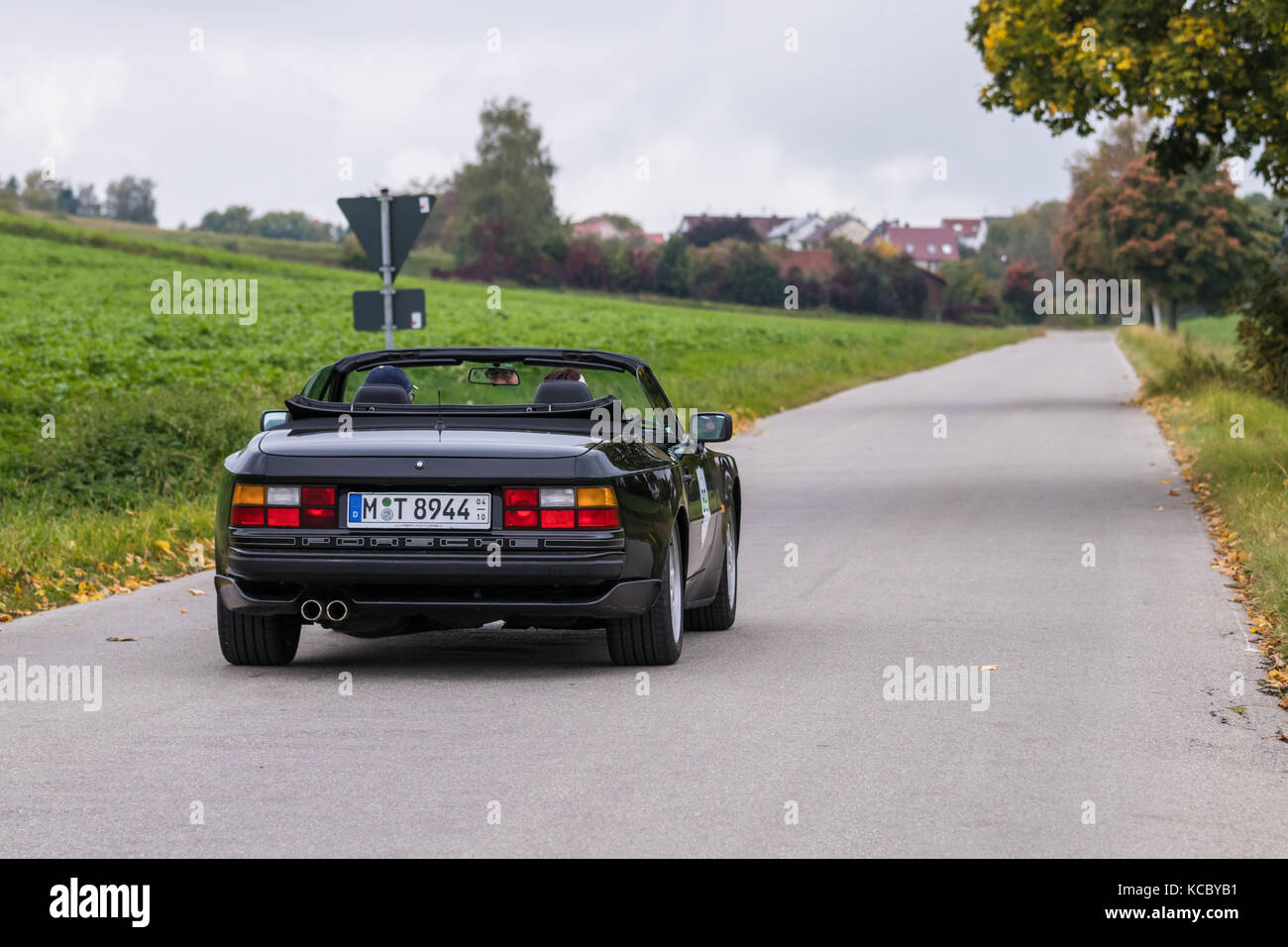 Augsburg, Germany - October 1, 2017: Porsche 944 oldtimer car at the Fuggerstadt Classic 2017 Oldtimer Rallye on October 1, 2017 in Augsburg, Germany. Stock Photo