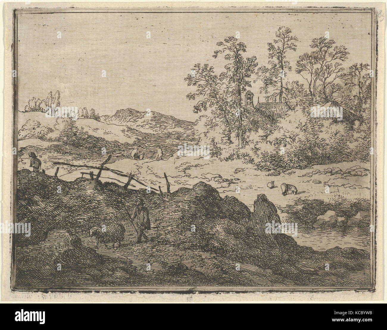 The Shepherd and the Lamb, Engraving; first state of two, Sheet 5 3/16