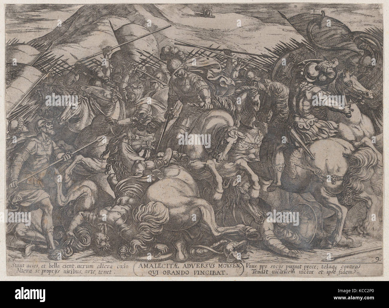 Plate 9: The Israelites Battling the Amalekites, from 'The Battles of the Old Testament', Antonio Tempesta, ca. 1590–ca. 1610 Stock Photo