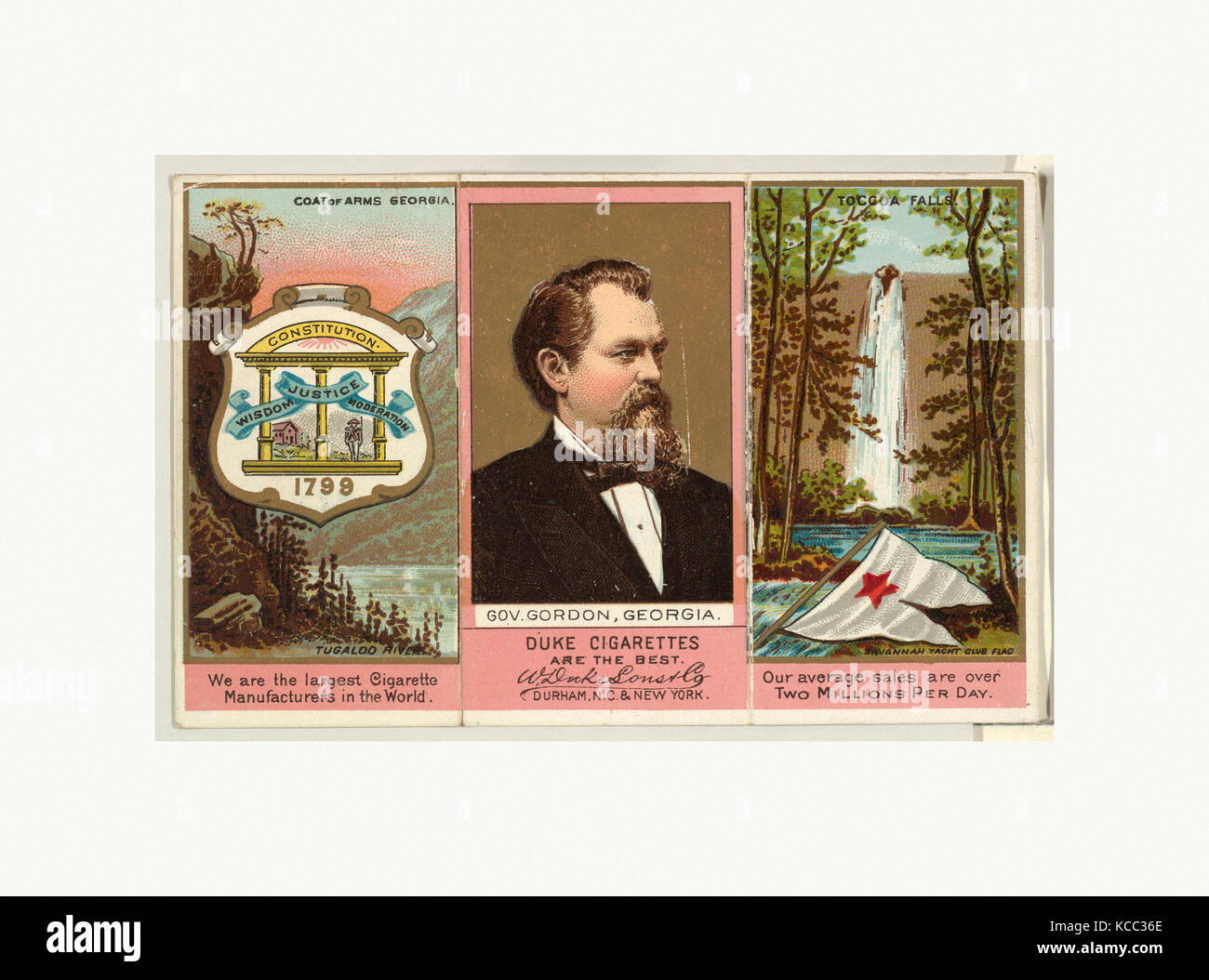 Governor Gordon, Georgia, from 'Governors, Arms, Etc.' series (N133-2), issued by Duke Sons & Co., ca. 1888 Stock Photo