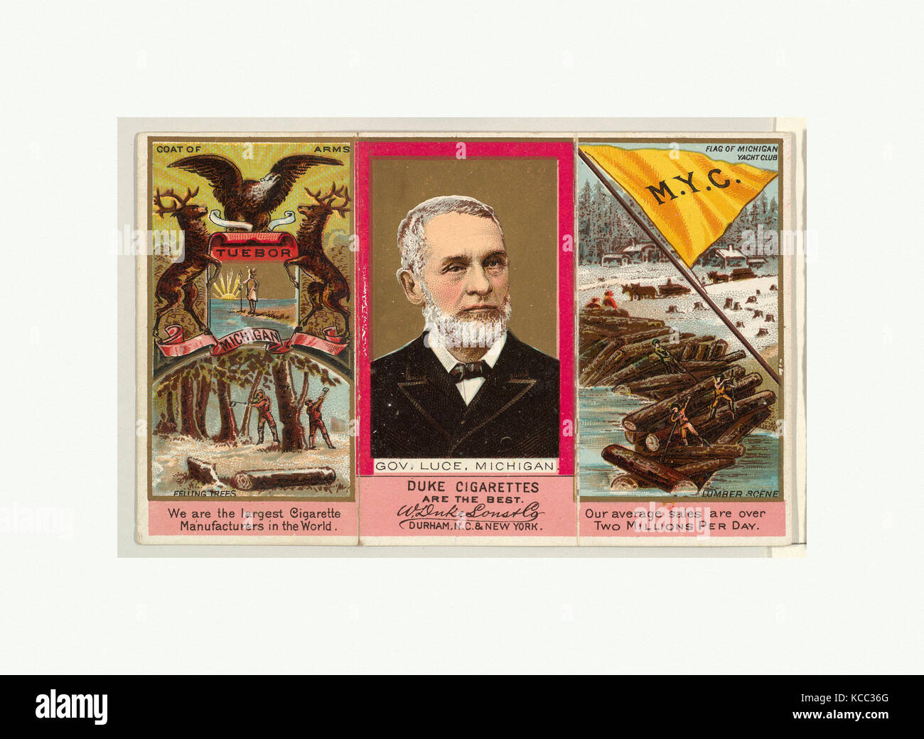 Governor Luce, Michigan, from 'Governors, Arms, Etc.' series (N133-2), issued by Duke Sons & Co., ca. 1888 Stock Photo