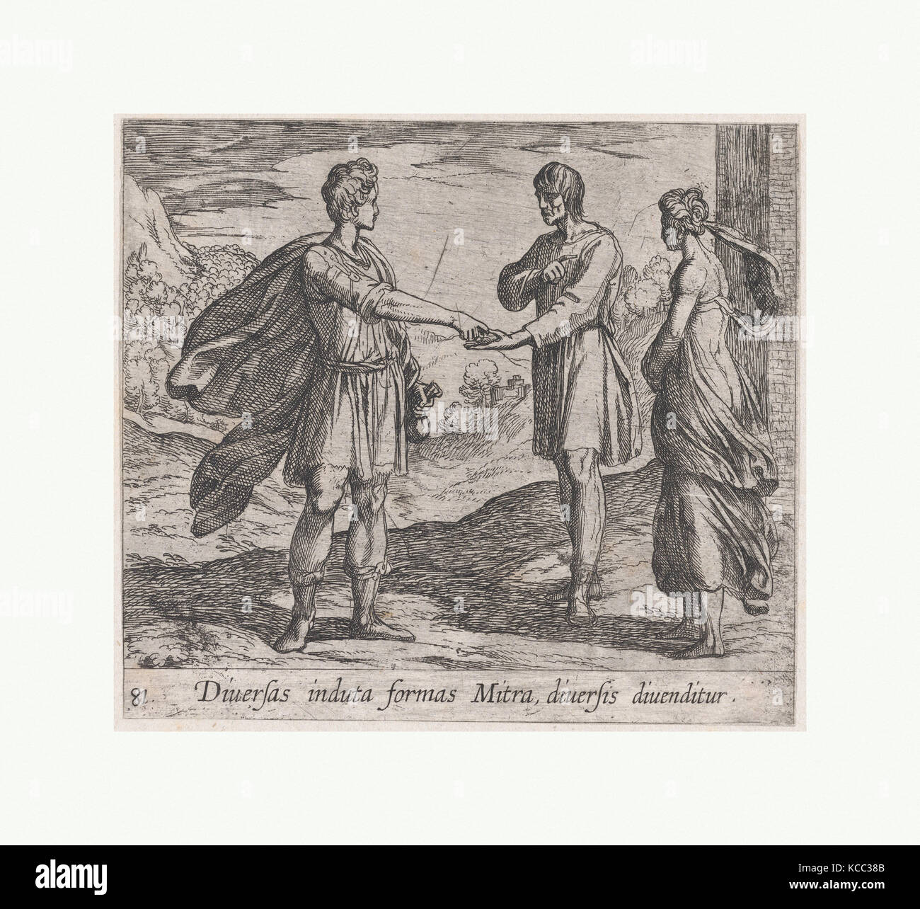 Plate 81: Erysichthon Selling his Daughter (Diversas induta Mitra diversis divenditur), from Ovid's 'Metamorphoses Stock Photo