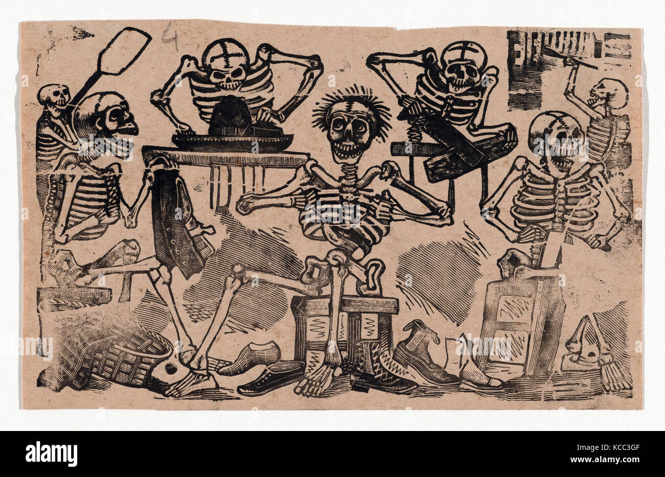Drawings and Prints, Print, Skeletons as artisans, Artist, José Guadalupe Posada, Mexican, 1851–1913, Posada, José Guadalupe Stock Photo