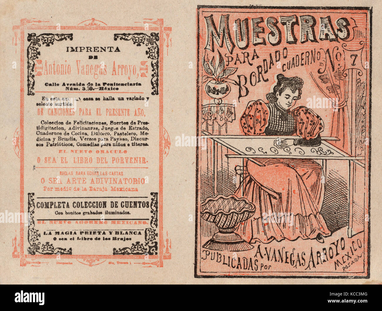 José Guadalupe Posada, Broadsheet featuring three love ballads with  vignettes showing a woman reading, a woman's head in a heart pierced by an  arrow and a woman walking