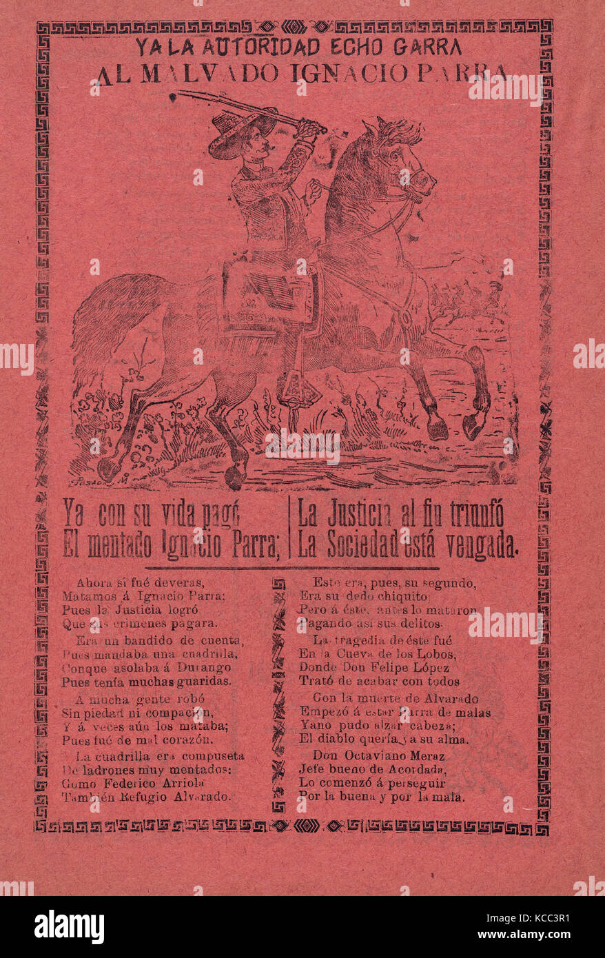 Ignacio Parra Broadsheet about a thief named Malvado Ignacio Parra, who is shown on ...