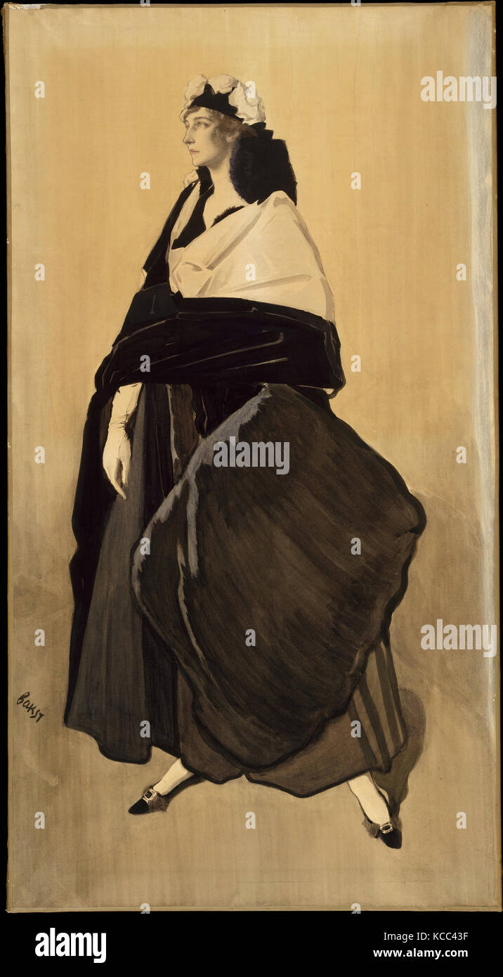 Mme Ida Rubinstein, ca. 1910, Watercolor, gouache, and graphite on paper, mounted on canvas, 50 1/2 x 27 1/4 in. (128.3 x 69.2 Stock Photo