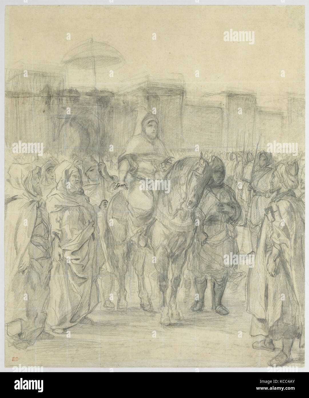 Study for 'The Sultan of Morocco and His Entourage', Eugène Delacroix, by 1845 Stock Photo