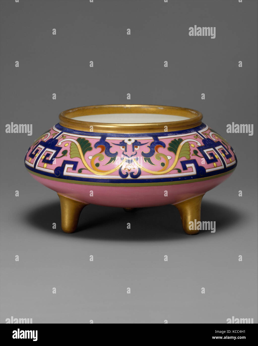 Bowl, ca. 1870, British, Stoke-on-Trent, Staffordshire, Bone china, 3 9/16 × 6 3/8 in. (9 × 16.2 cm), Ceramics-Porcelain, The Stock Photo