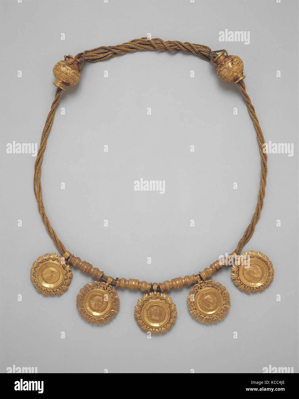 Collar with medallions containing coins of emperors, ca. A.D. 225 Stock Photo