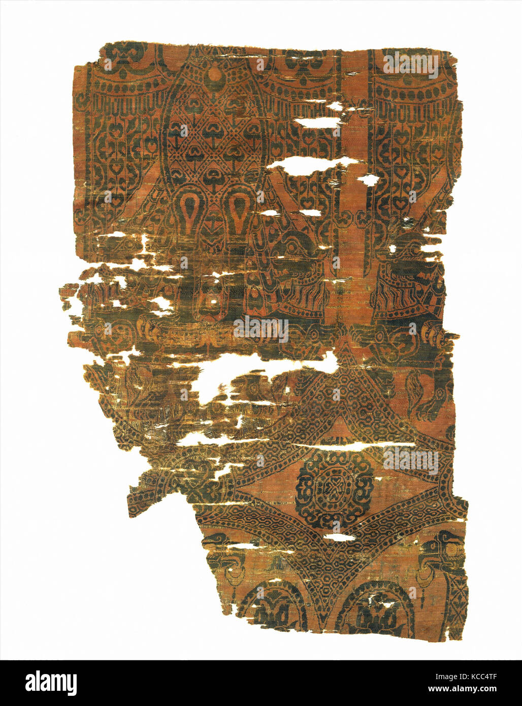 Textile Fragment with Double-Headed Eagles, 11th–12th century Stock Photo