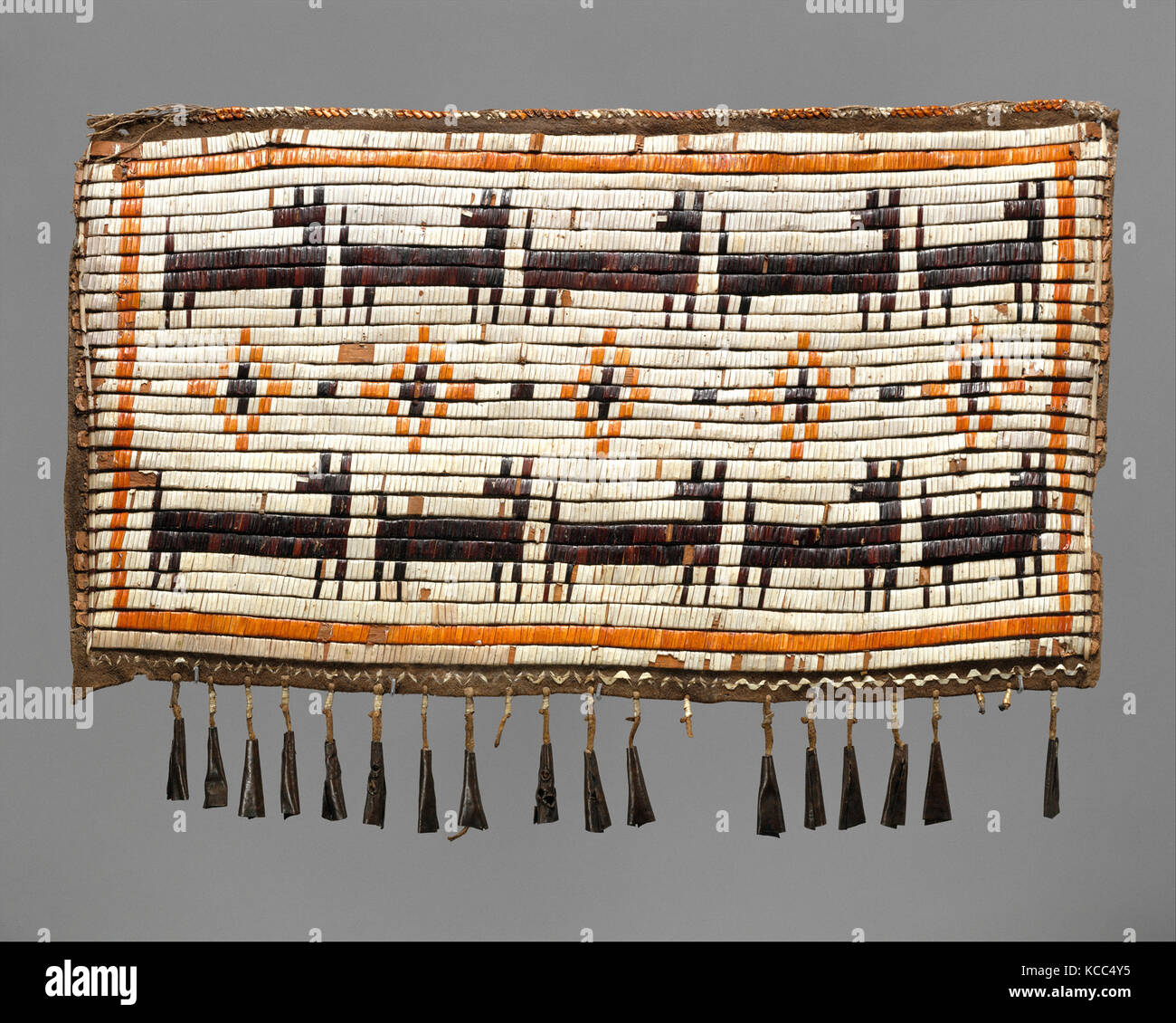 Cradleboard Cover Panel, 1810–30, United States, Minnesota or North Dakota or South Dakota, Eastern Sioux, Native-tanned skin Stock Photo