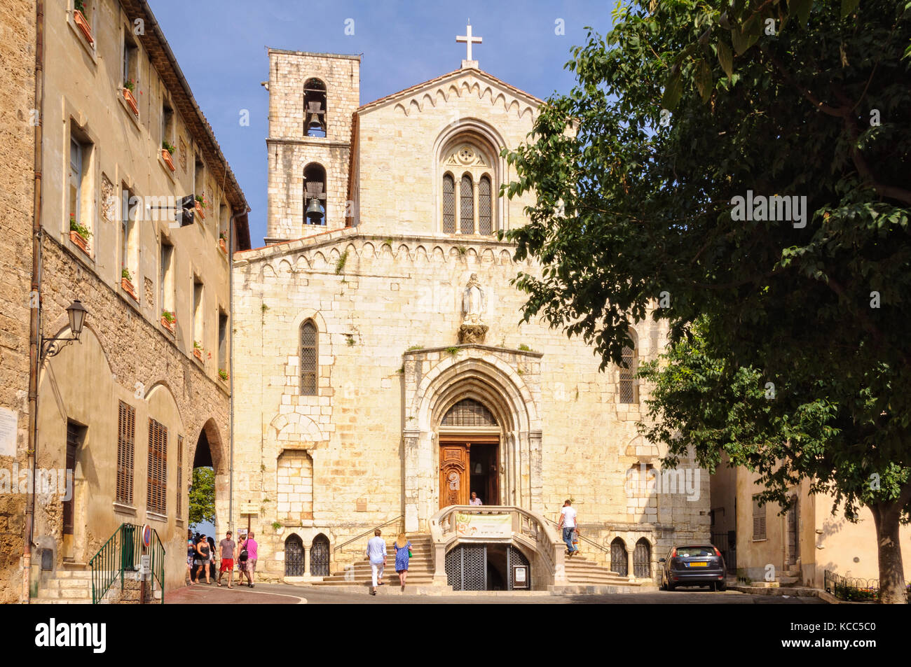 Church of Notre Dame du Puy used to be a Cathedral, the seat of the Bishop of Grasse, France Stock Photo
