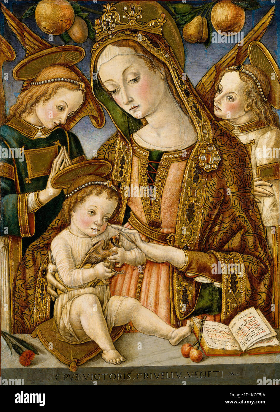 Madonna and Child with Two Angels, Vittore Crivelli, ca. 1481–82 Stock Photo