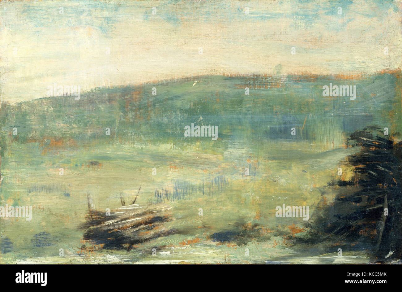 Landscape at Saint-Ouen, Georges Seurat, 1878 or 1879 Stock Photo