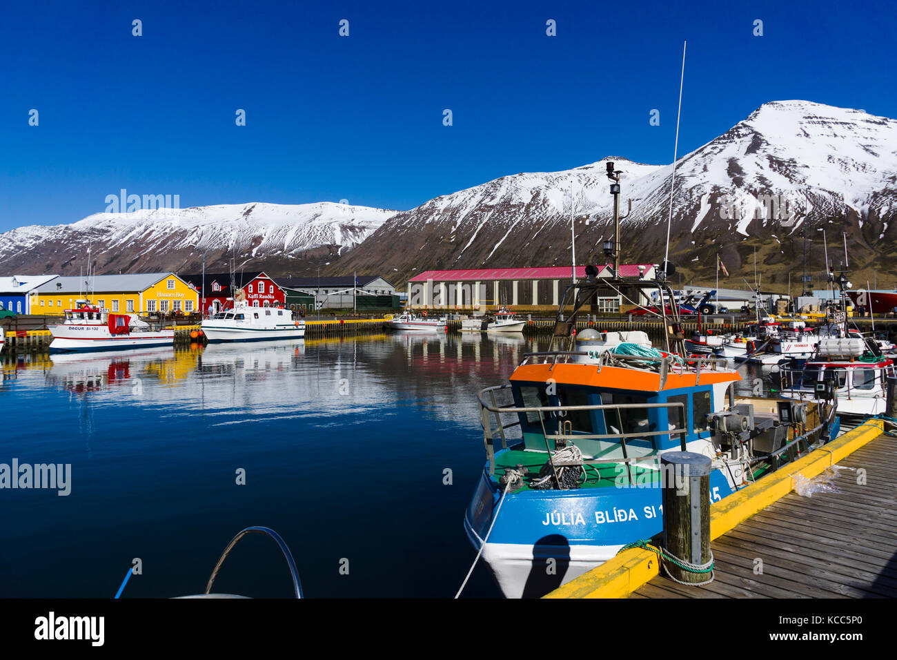 Siglufjörður harbour, Iceland Stock Photo
